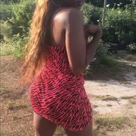 PINK ZEBRA PRINT MINI DRESS - Picture 3 of 3